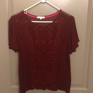 Burgundy top